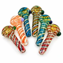 3" Silver Fumed Swirl Art Hand Pipe - Pack of 3 (MSRP $6ea)