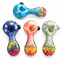 3" Frit & Fumed Art Hand Pipe - Pack Of 3 (MSRP $10.00ea)