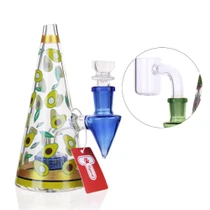 Tigerat - 6.4" Cone-Shaped Dab Rig with Bowl & Quartz Banger (MSRP $25.00)
