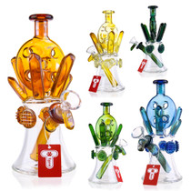 Tigerat - 8.5" Assorted Color Round-Chamber Novelty Water Pipe (MSRP $50.00)