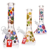 Tigerat - 10" Bright Floral Graphic Print Beaker Water Pipe (MSRP $15.00)