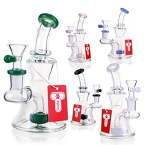 Tigerat - 6" Green Accent Round-Chamber Water Pipe (MSRP $20.00)