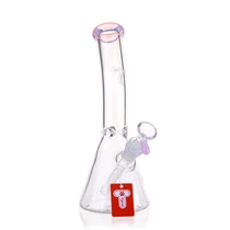 Tigerat - 10" 5mm Colored Rim Curved-Neck Beaker Water Pipe (MSRP $20.00)