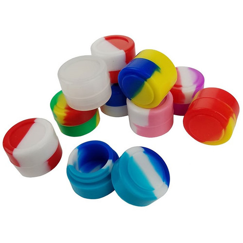 Silicone Storage 22mm 02ml - Mixed Color Jar - 10 Pack (MSRP $1.00ea)