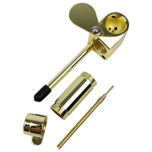 3.25" Brass Metal Spoon Hand Pipe with Locking Storage (MSRP $25.00)