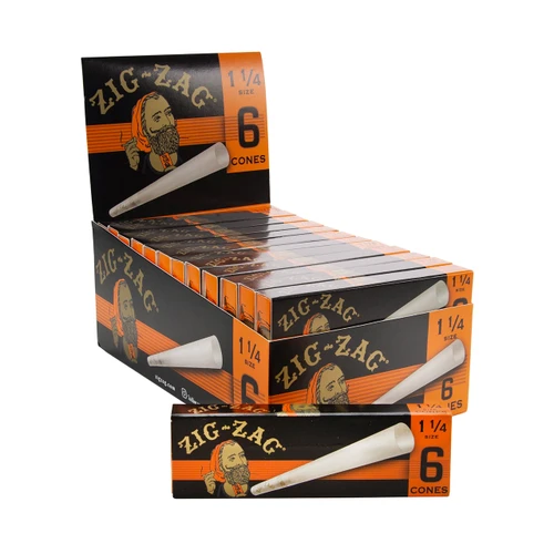 Zig Zag - Pre-Roll Cone 1¼(6ct) - Display Of 24 (MSRP $3.00ea)