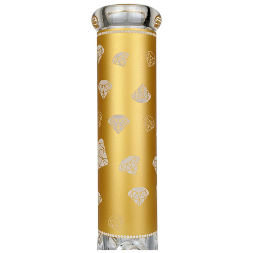 14' Fancy Glow in The Dark LV Decal Beaker Water Pipe - with 14m