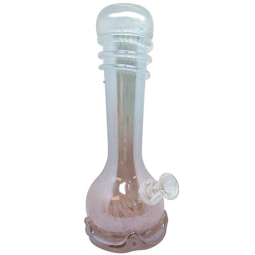 10" Wave Bottom Spiral Work Soft Glass Water Pipe - with 14M Bowl & 4mm Banger (MSRP $60.00)