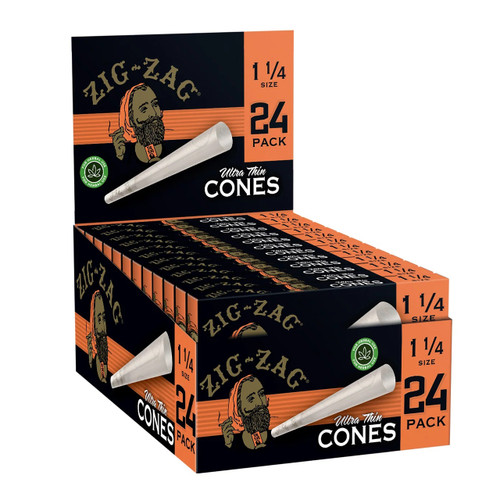 Zig Zag - Paper Cones - 1¼ Ultra Thin (24ct) - Display of 12 (MSRP $8.00ea)