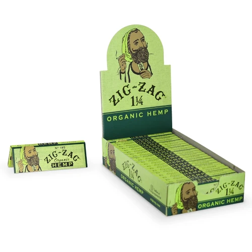 Zig Zag - Rolling Papers - 1¼ Organic Hemp - Display Of 24 (MSRP $3.00ea)