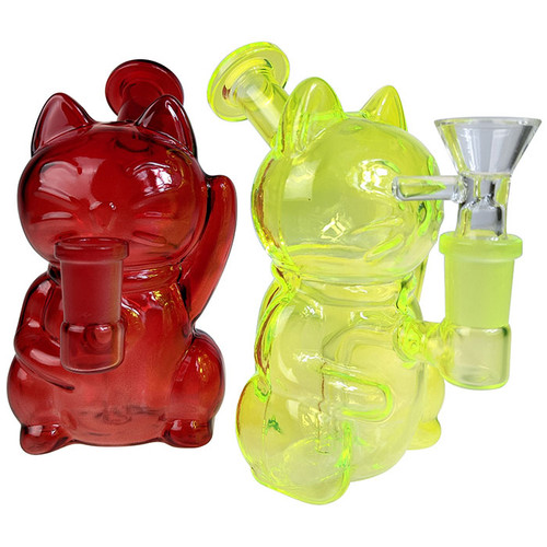 6" Lucky Cat Water Pipe - with 14M Bowl (MSRP $40.00)