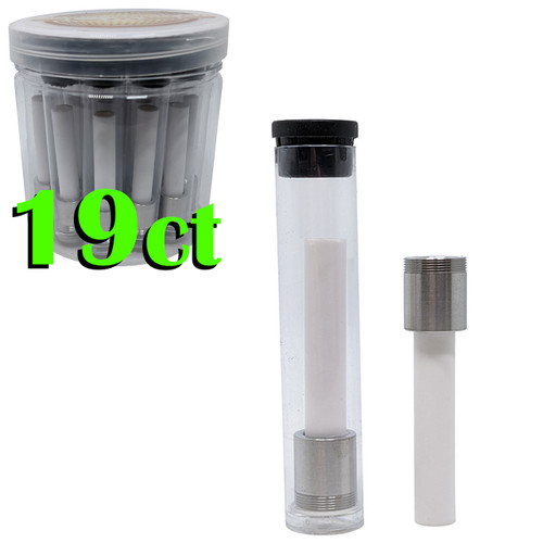 On Point Glass - 2" Nectar Collector Ceramic Screw Tip Tube - 19ct Jar (MSRP $5.00ea)