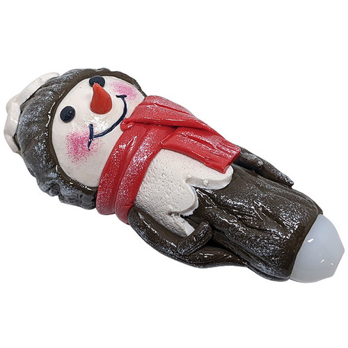 6" Clay Xmas Snowman Hand Pipe - Design 02 (MSRP $40.00)