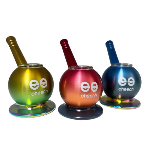 Cheech Glass - Electroplated Metal Ball Bubbler Hand Pipe (MSRP $20.00)