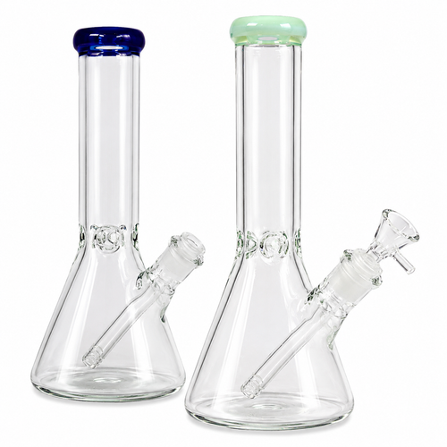 12" 7mm Color Trim Beaker Water Pipe - with 14M Bowl (MSRP $60.00)