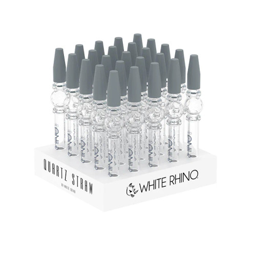 White Rhino - Dab Straw - Quartz V3 with Silicone Cap - Display of 25 (MSRP $10.00ea)