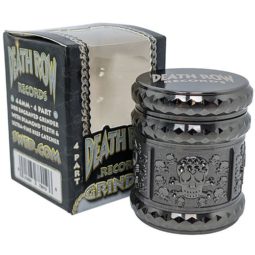 Death Row Records - 1.7" 4 Part Zinc Gem Cut Skull Grinder - Gun Metal (MSRP $15.00)