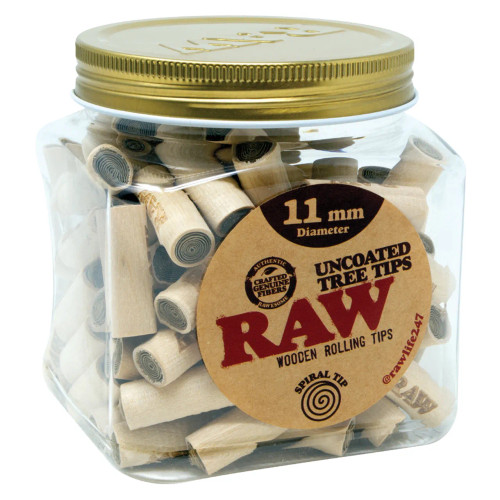 RAW® - Uncoated Tree Tips 11mm - Jar of 100 (MSRP $1.00ea)