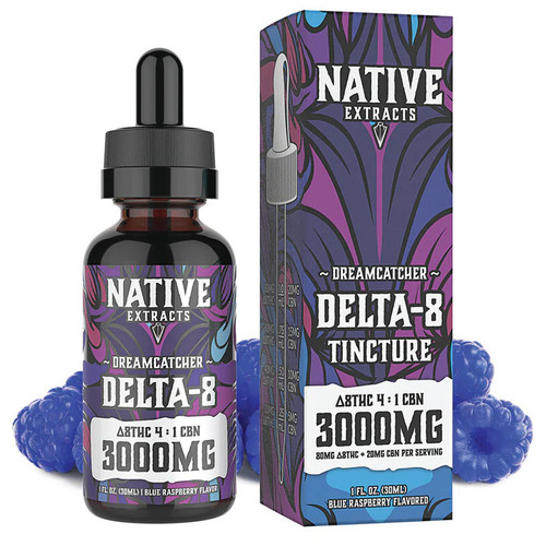 Dreamcatcher 4:1 Delta 8 + CBN Tincture 3000mg 30ml by Native Extracts *Drops Ship* (MSRP $29.99) Dreamcatcher 4:1 Delta 8 + CBN Tincture 3000mg 30ml by Native Extracts *Drops Ship* (MSRP $29.99)