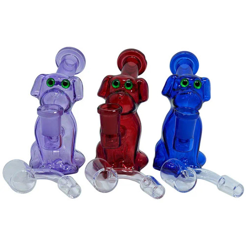 4" Assorted Dog Rig Water Pipe - with 14M Banger (MSRP $20.00)
