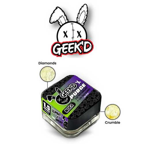 Geek'd x Purge - THCa Diamonds + Crumble 3g (Pack of 4) *Drop Ship* (MSRP $45.00 Each)