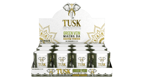Tusk - Kratom Powder - Maeng Da Green - 30g Display of 12 (MSRP $7.99ea)