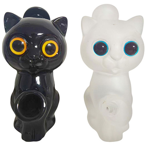 4.5" Assorted Cat Spoon Water Pipe - with 14M Bowl (MSRP $15.00)