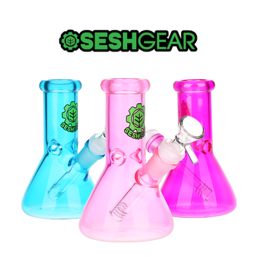SeshGear - 5.75" Shorty Beaker Glass Water Pipe *Drop Ship* (MSRP $29.99)