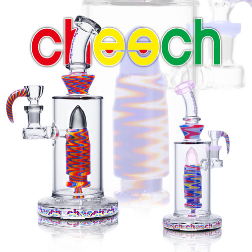 Cheech Glass - 10" Zigzag Rocket Ripper Water Pipe - with 14M Male Bowl (MSRP $100.00)