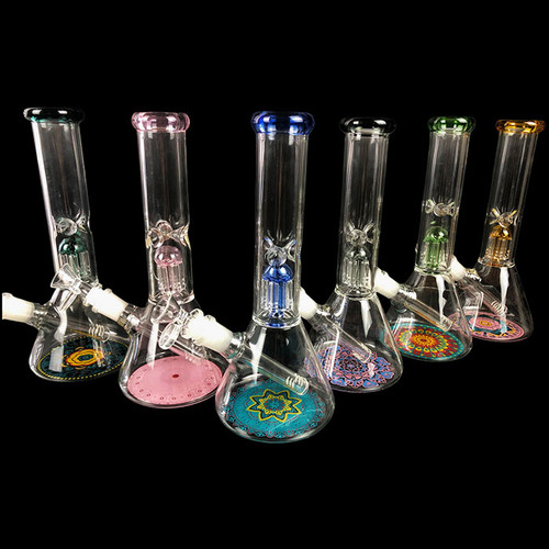 10" Assorted Tree Perc Beaker Water Pipe - with 14M Bowl (MSRP $60.00)