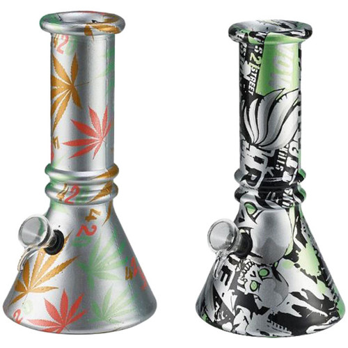 6" Soda Lime Mini Beaker GOR Water Pipe - Metallic Print (MSRP $15.00)