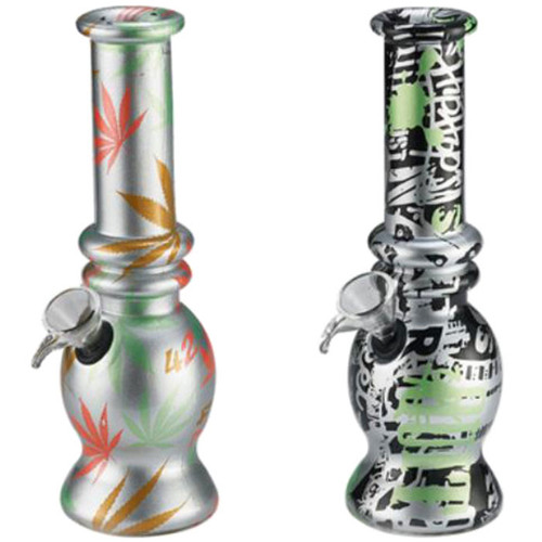 6" Soda Lime Mini Bubble GOR Water Pipe - UV Metallic Print (MSRP $15.00)