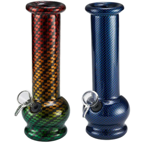 6" Soda Lime Mini Straight Bubble GOR Water Pipe - Carbon Fiber (MSRP $15.00)