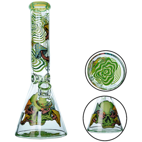 14" 7mm Decal Beaker Water Pipe with 14M Bowl (MSRP $65.00)
