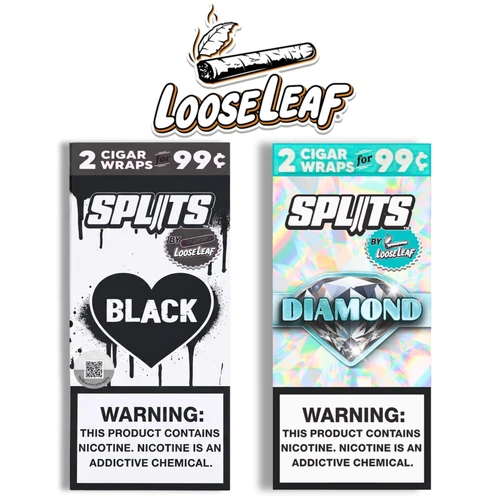 Looseleaf - Splits Tobacco Wraps (2ct) Box of 20 (Pre-Priced 0.99)