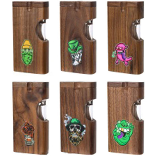 3.7" Walnut Assorted Design Dugout w Glass Hitter - 12ct Display (MSRP $10.00ea)