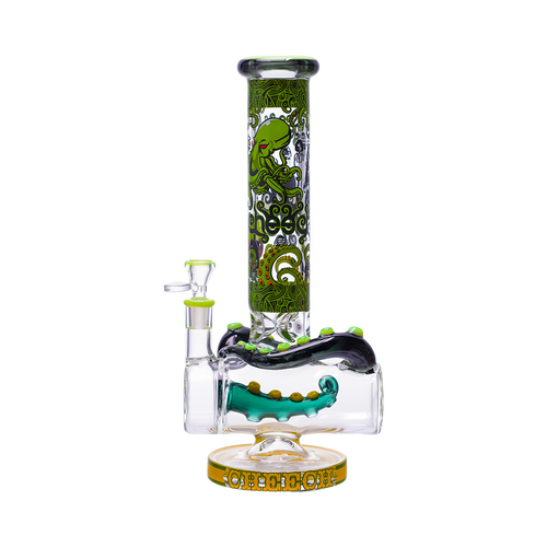 Cheech Glass - 14" Inline Tenticle Water Pipe - with 14M Bowl & 4mm Banger (MSRP $140.00)