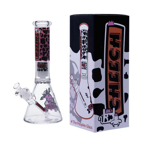 Cheech Glass - 14" Moo Cow Farm Vibes Beaker Water Pipe - with 14M Bowl (MSRP $79.99)