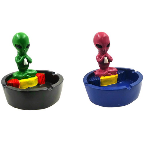4" Resin Zen Alien Ashtray - Assorted (MSRP $10.00)