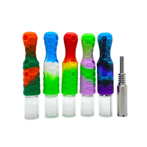 Silicone Covered 2 in 1 Assorted Color Nectar Chillum (MSRP $5.00)