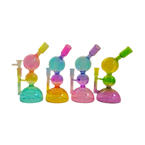 7.5" Assorted Color Gradient Water Pipe - with 14M Bowl & 4mm Banger (MSRP $30.00)