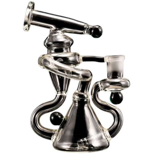 6" Triple Arm Recycler Water Pipe - with 14M Bowl & 4mm Banger (MSRP $25.00)