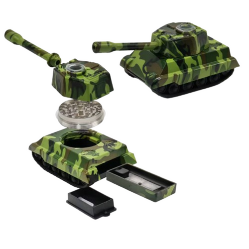 7.1" Battle Tank 2 in 1 Pipe and 4 Part Grinder - Display of 6 (MSRP $15.00ea)