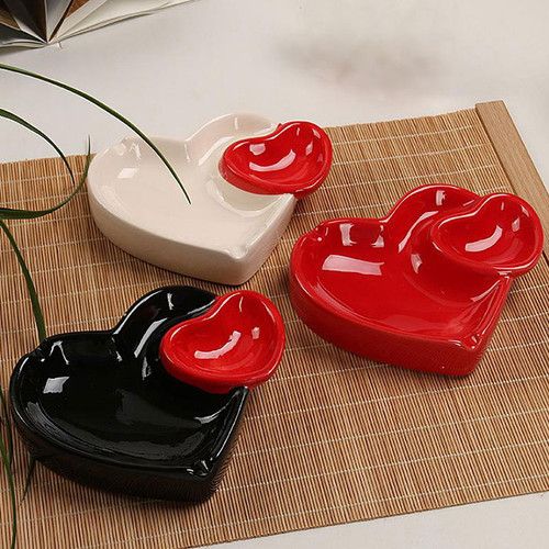 4.7" Ceramic Assorted Heart Shaped Ashtray (MSRP $10.00)