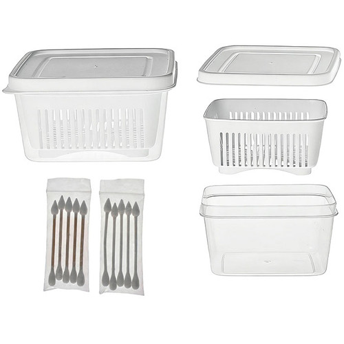 3.8"x3.8"x2.4" Double Layered Plastic Iso Cleaning Container Set (MSRP $10.00)
