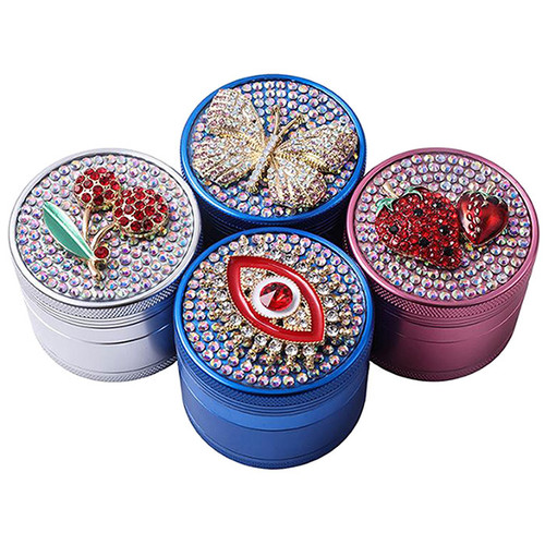 2" 50mm 4 Part Grinder Assorted Dazzeld Design (MSRP $10.00)