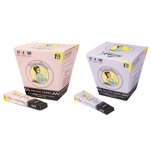 Blazy Susan - Pre-Rolled Cones - 1-1/4 With Purize Filter Tips (6ct) - Display of 21 (MSRP $4.99ea)