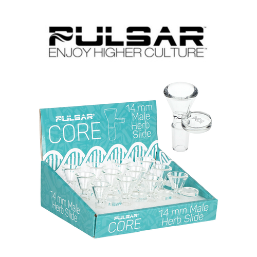 Pulsar - CORE Glass Herb Slide 14mm Male (Display of 12) *Drop Ship* (MSRP $2.99 Each)