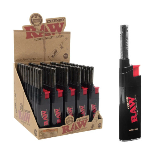 RAW - Extendo Lighter - Display of 50 - Black (MSRP $4.99ea)