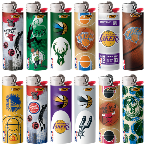 BIC - Maxi Classic Lighter Display of 50 - NBA Baseball Designs (MSRP $4.99ea)